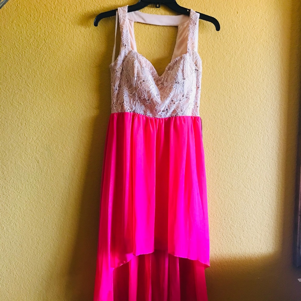 ✨ Judi Kristopher salmon / pink high low dress ✨